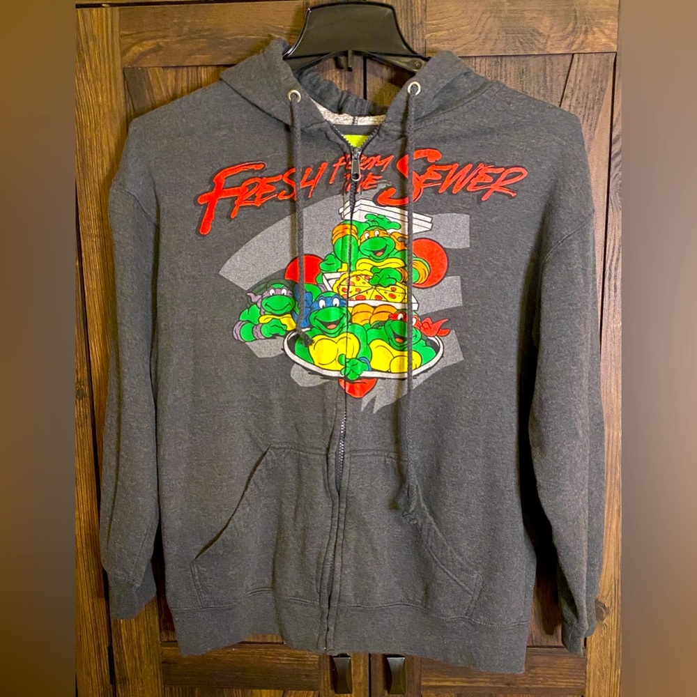 Vintage Teenage Mutant Ninja Turtles Charcoal Zip Hoodie -